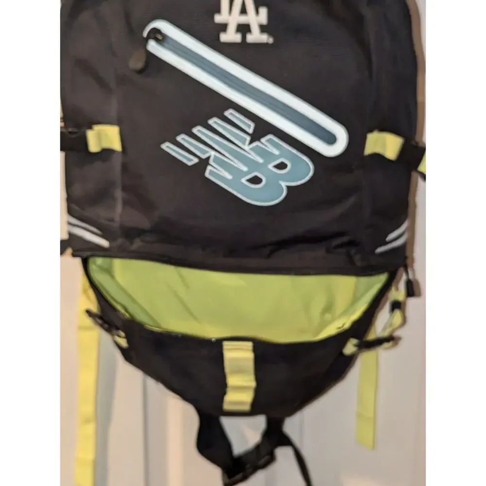 New Balance backpack LA Dodgers Logo Running Track Bag Black Yellow Hydration